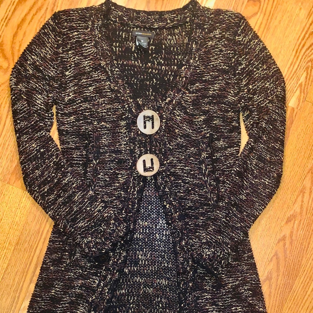 BCBG MAX AZRIA Brown Marled Long Cardigan